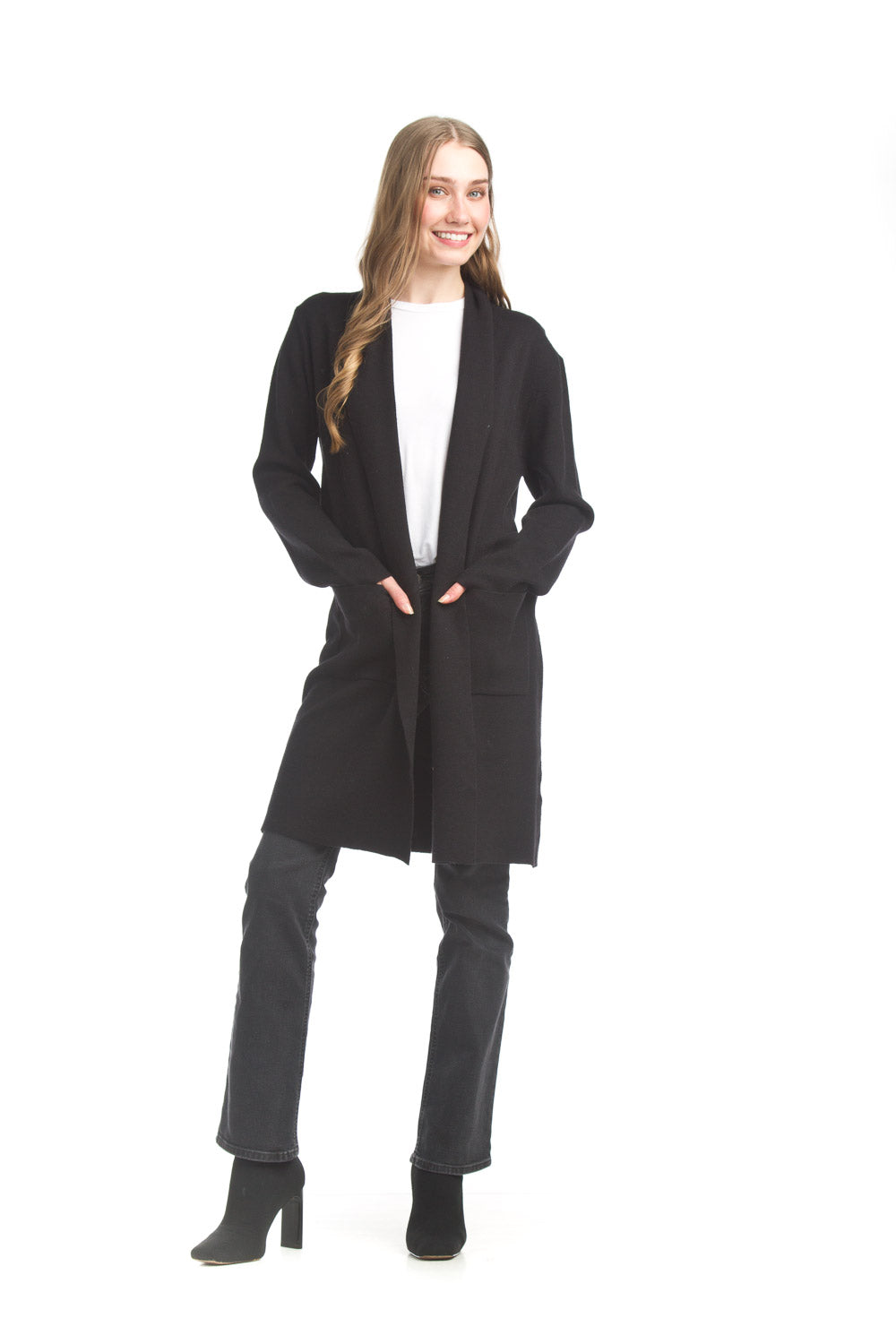 Lapel Coatigan wit pockets