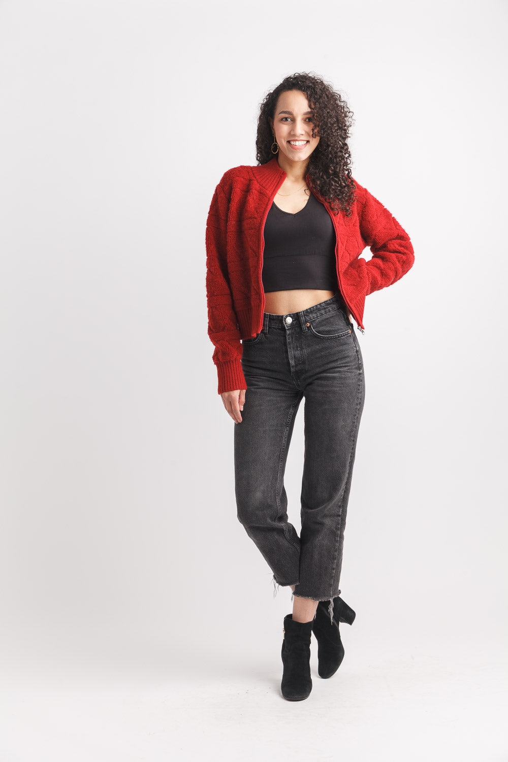 Full Zip Rib Detail Jacket
