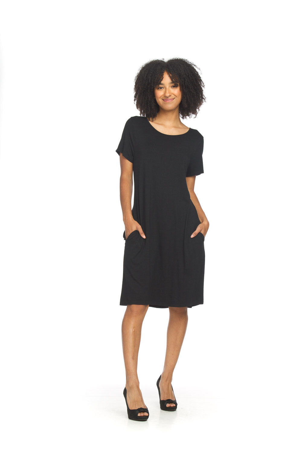 Bamboo Knit T-shirt Dress with Pockets.