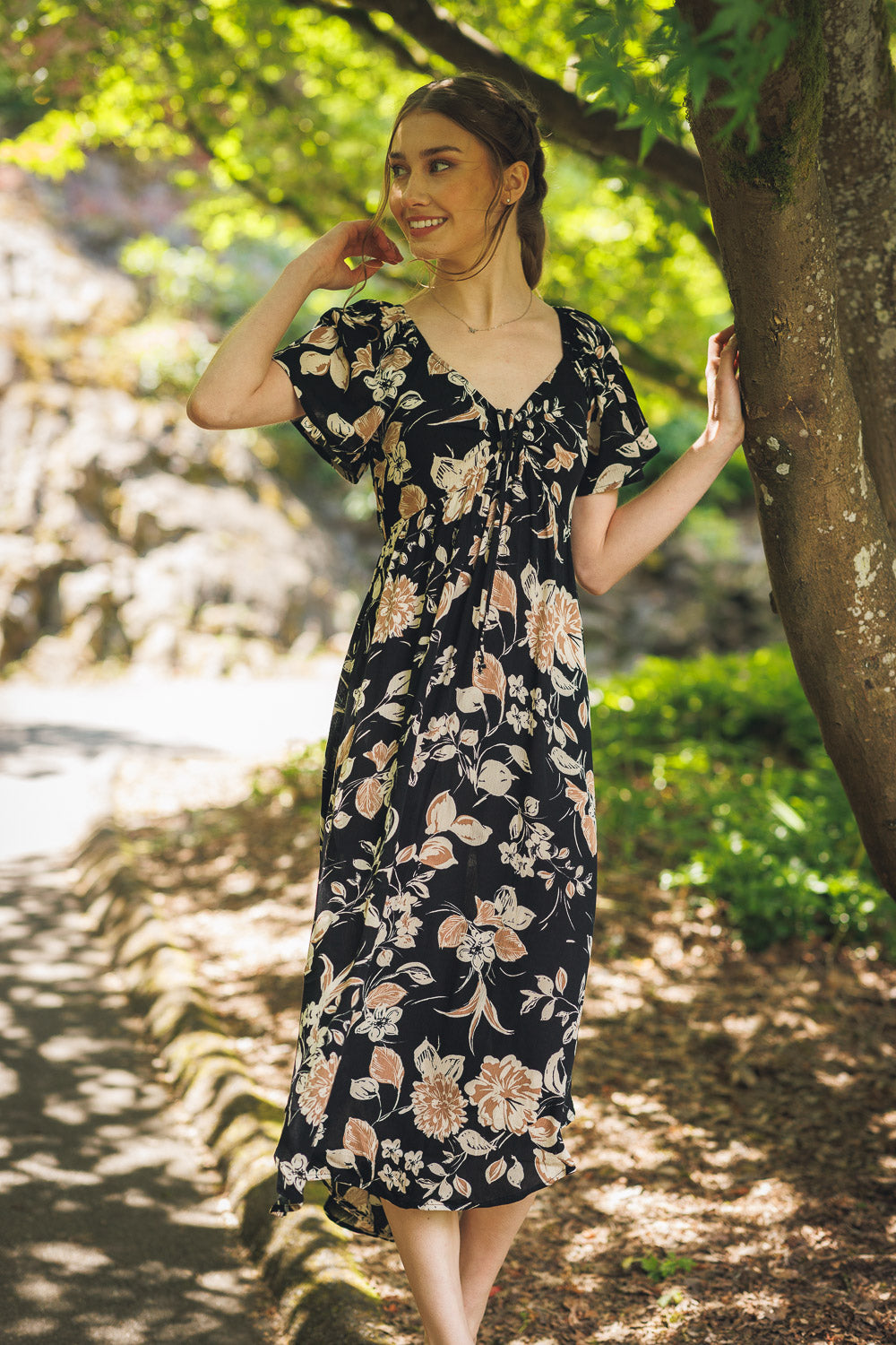 Floral Off The Shoulder Puff Sleeve Dress