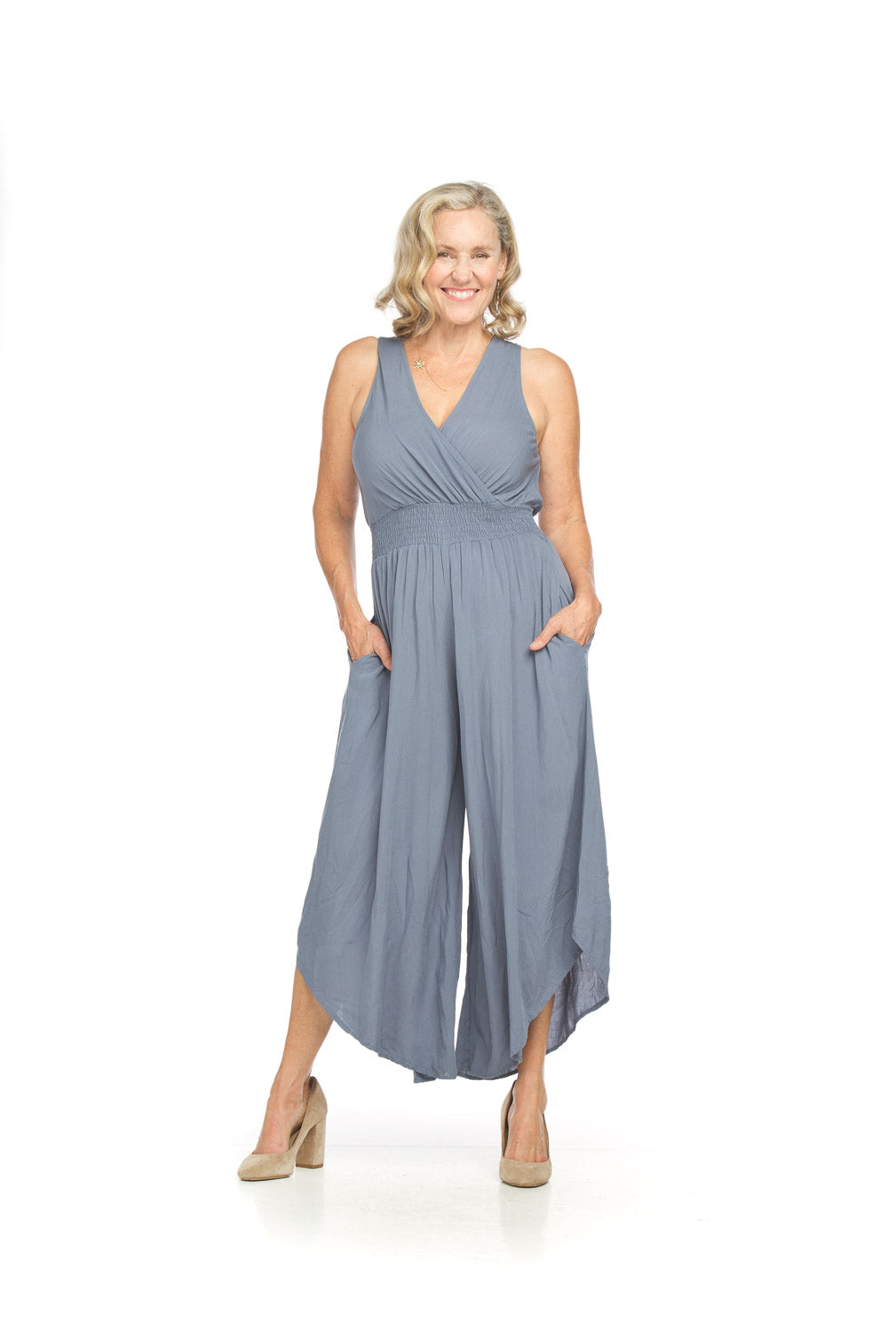 Sleeveless Wrap Top Wide Leg Jumps