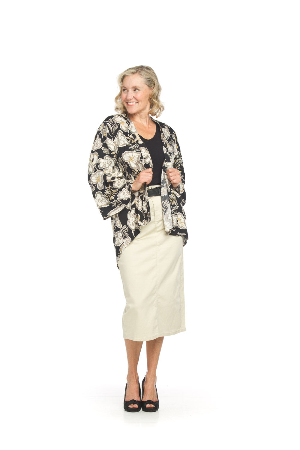 Leaf Printed High Low  Coverup