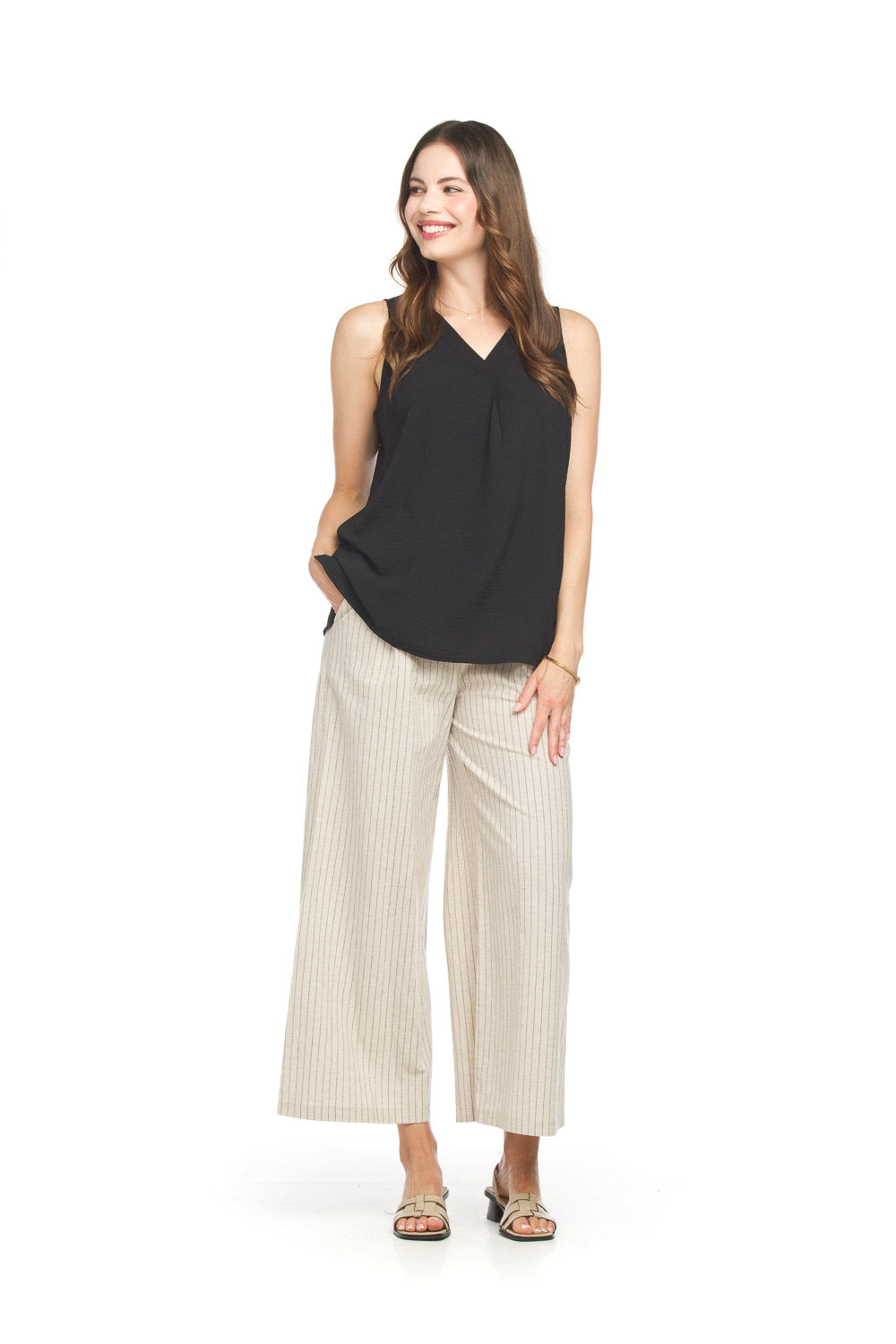 Sleeveless V Neck Top