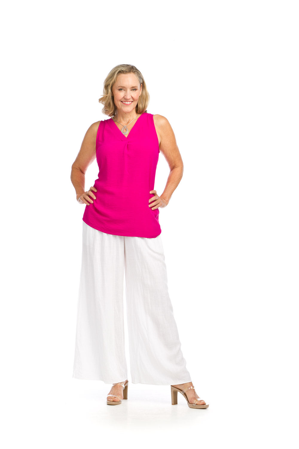 Sleeveless V Neck Top