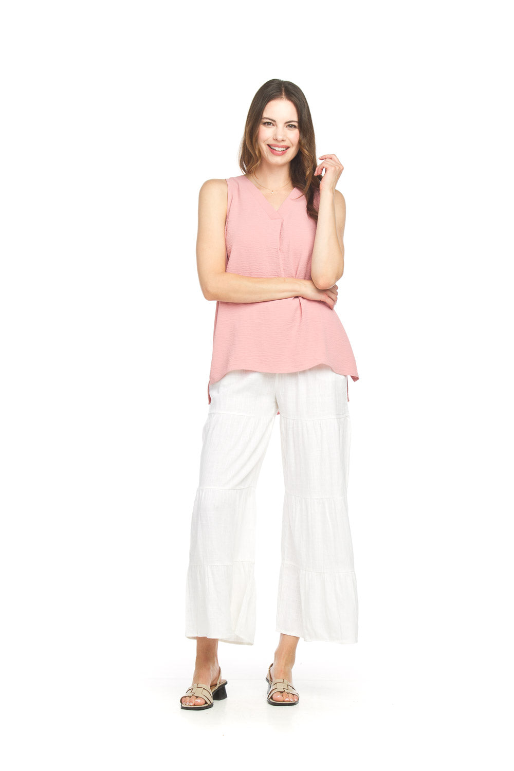 Sleeveless V Neck Top