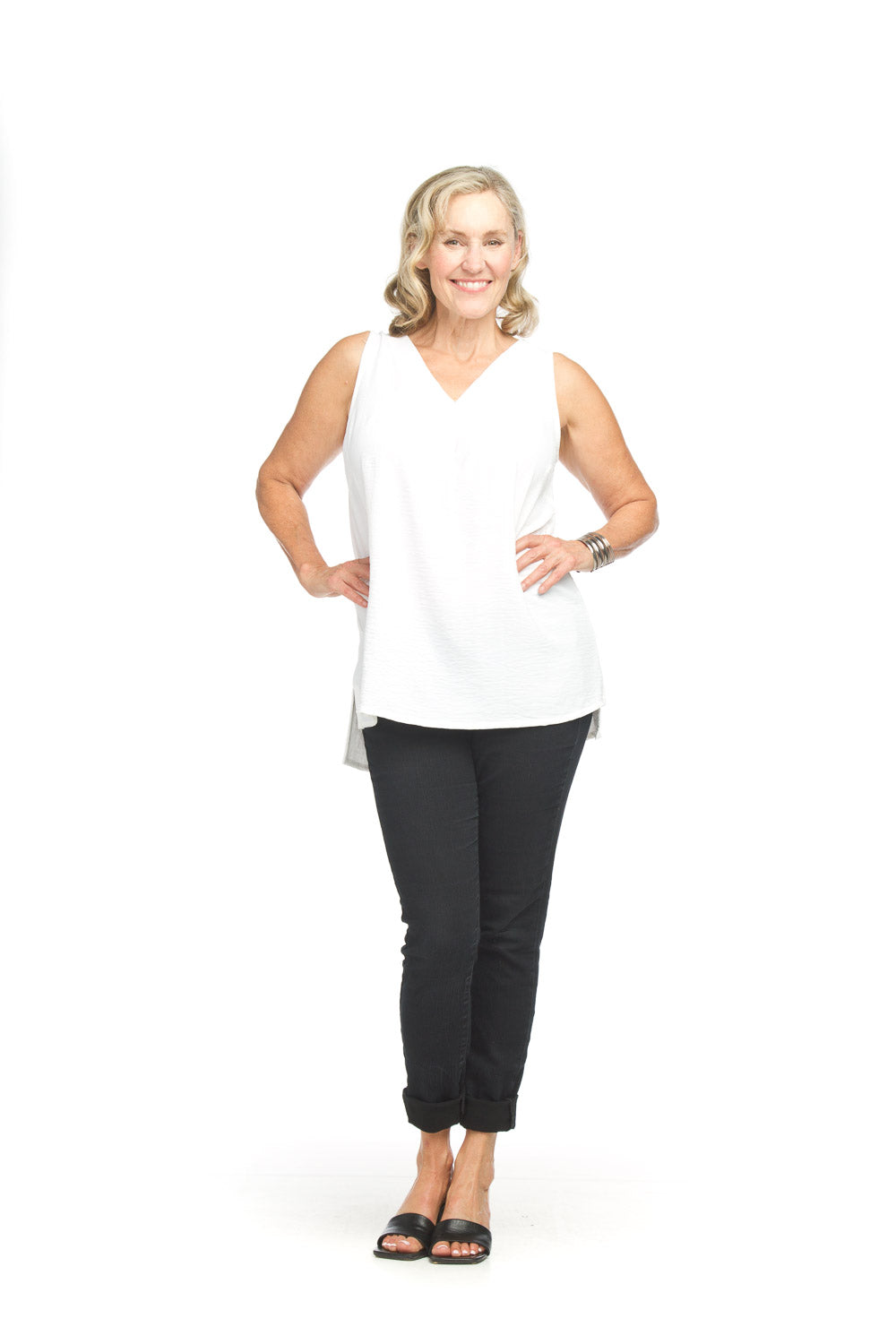 Sleeveless V Neck Top