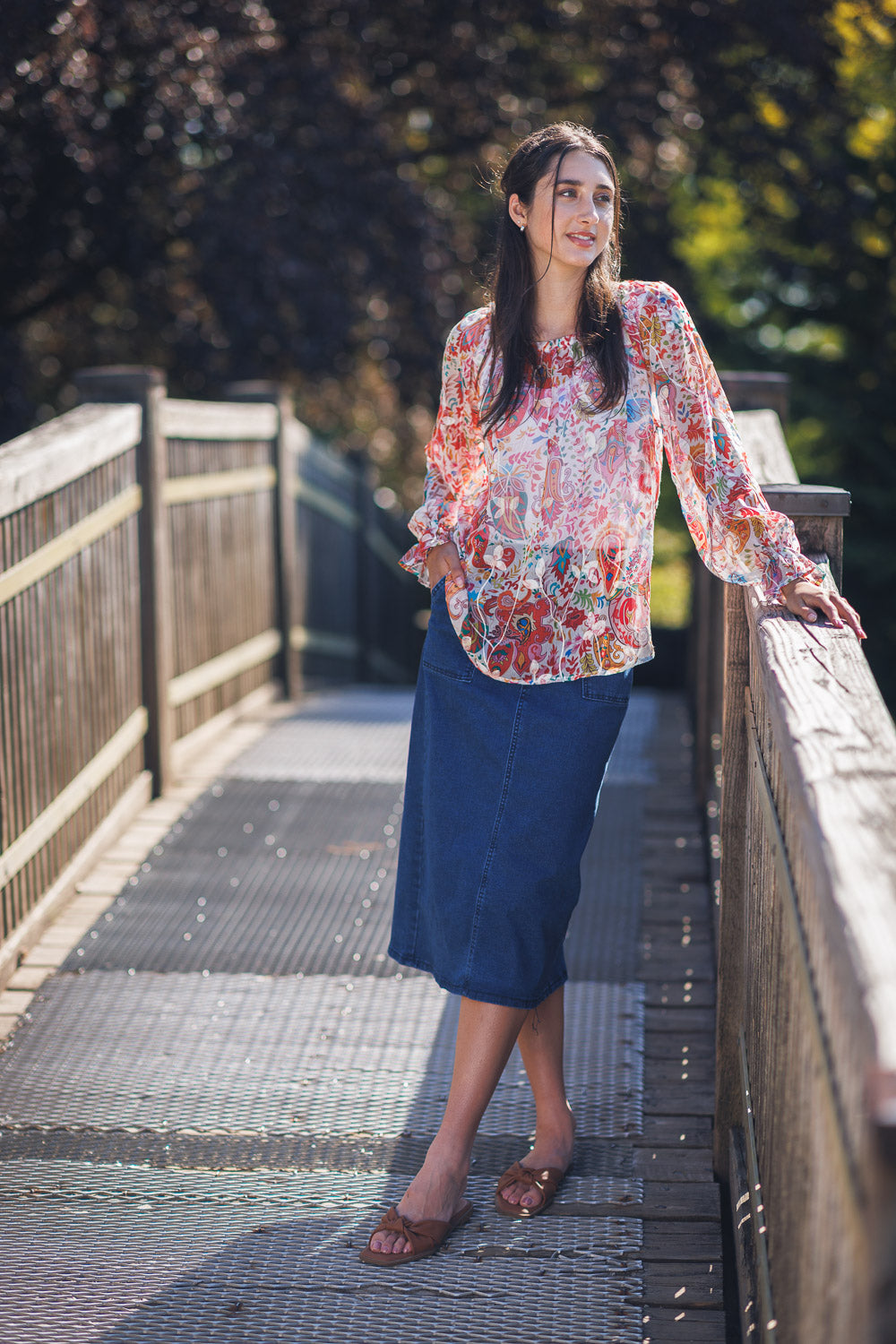 Floral Embroidered Ots Blouse