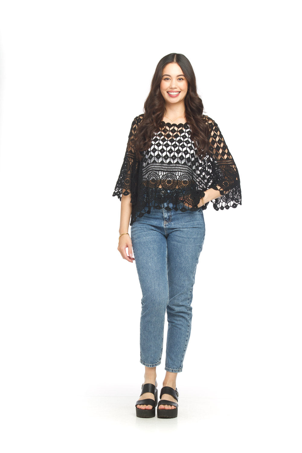 Embroidered Bell Sleeve Blouse