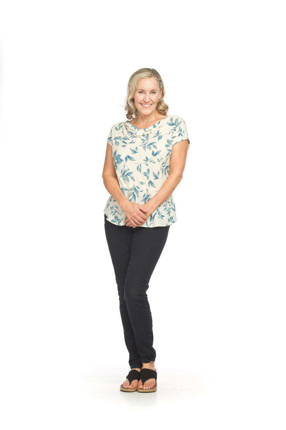 Bias Cut Linen Blend Neck Top