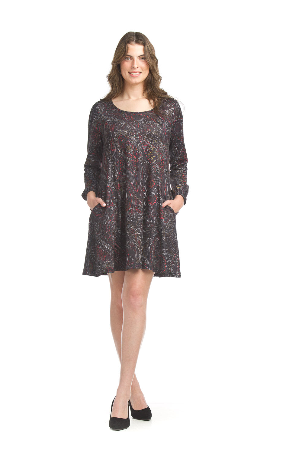 Mosaic Dot Print Sweater Dress