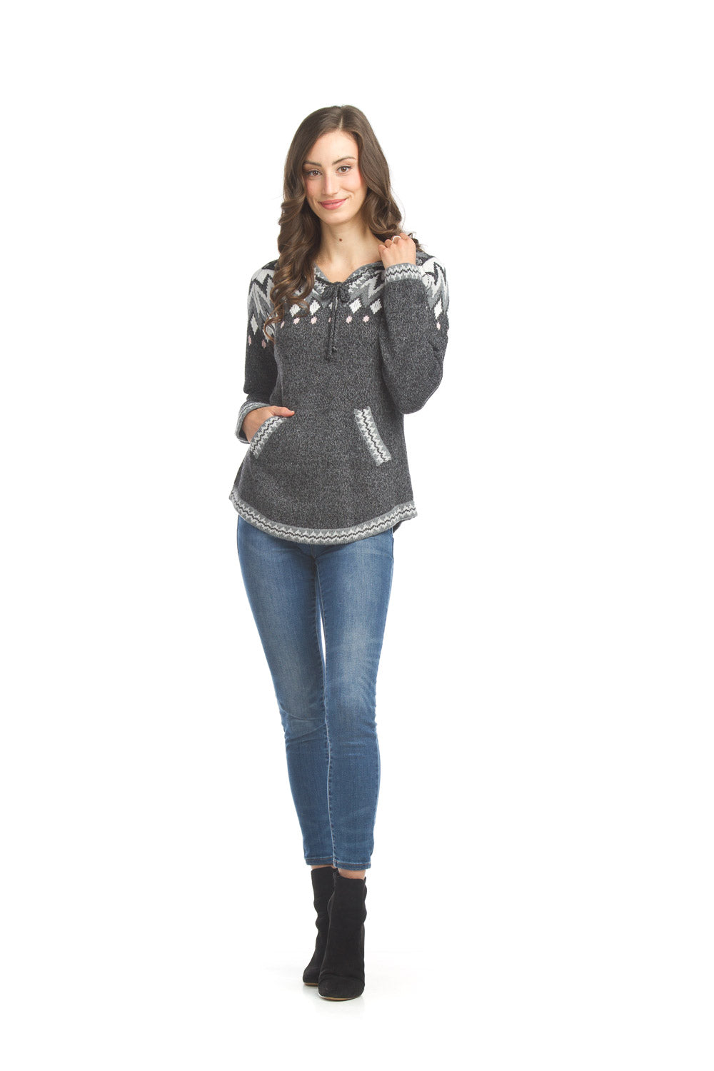 Ikat Design Pullover Sweater