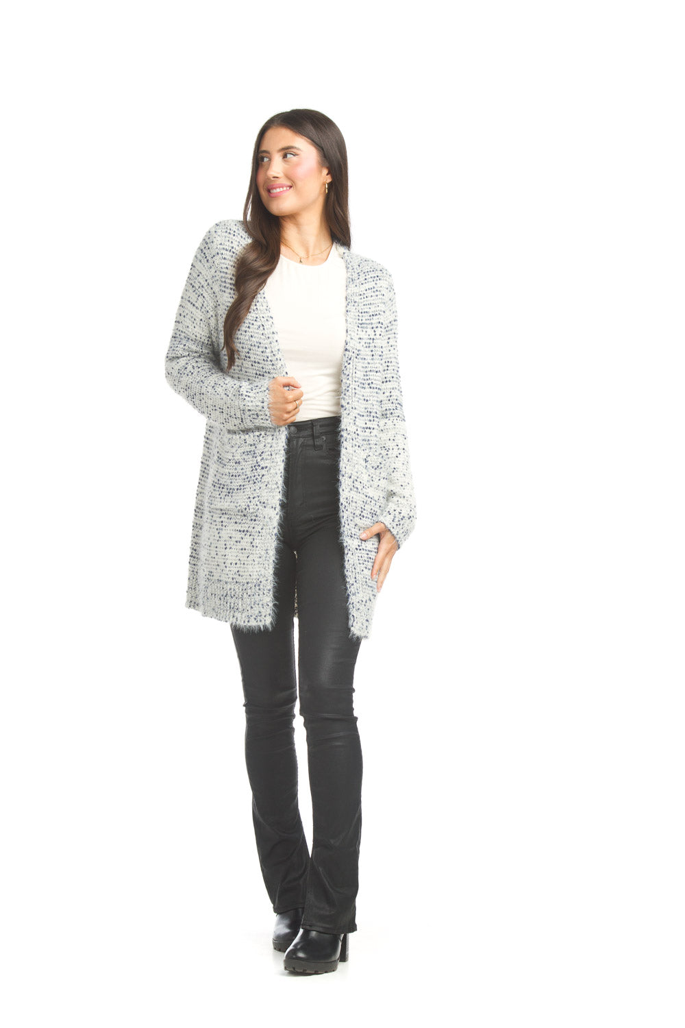 Popcorn Knit Cardigan With Pockets
