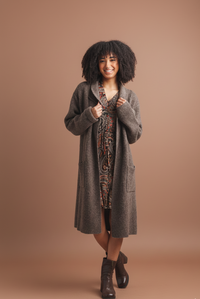 Solid Coatigan With Pockets