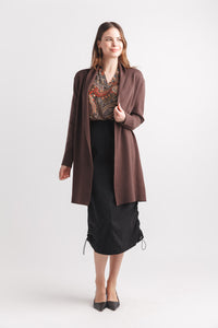 Lapel Coatigan wit pockets