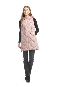 Puffer Hooded Vest With Side Zip Detail