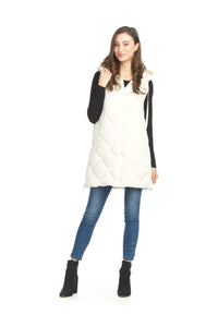 Puffer Hooded Vest With Side Zip Detail