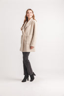 Boucle Lapel Coat With Pockets