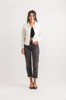 EYELET DETAIL DENIM JACKET