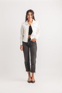 EYELET DETAIL DENIM JACKET