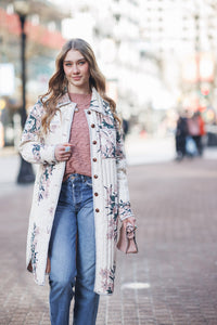 Quilted Printed Long Jacket