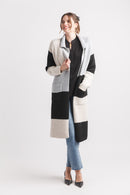 Color Block Coatigan With Pockets