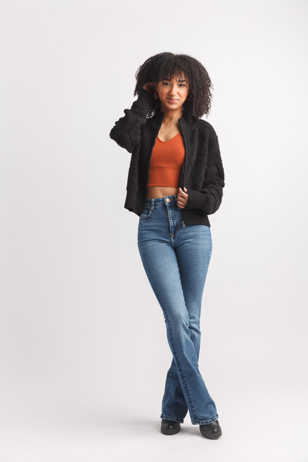 Full Zip Rib Detail Jacket