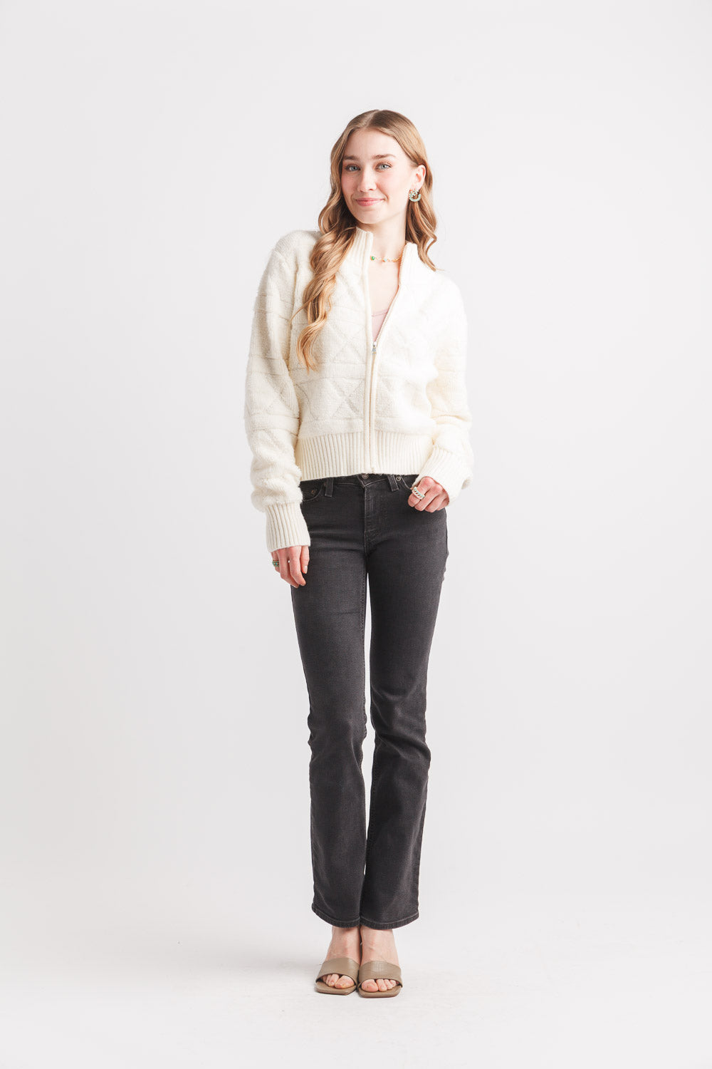 Full Zip Rib Detail Jacket
