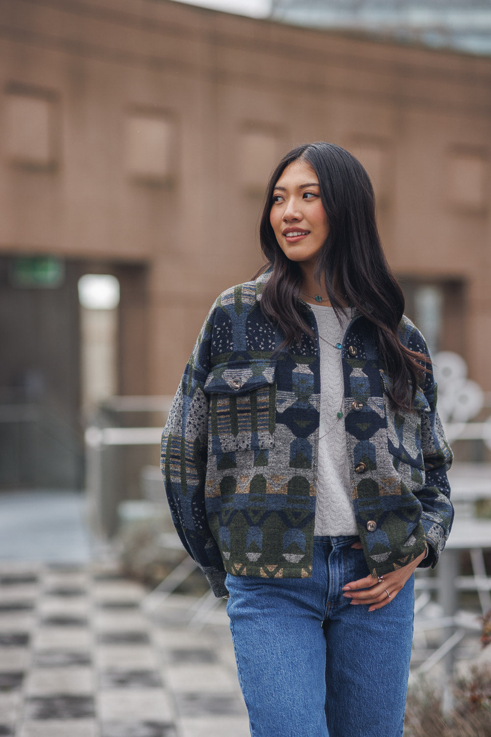Global Print Shacket