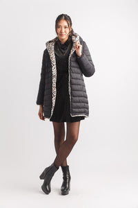 Reversible Faux Fur Puffer Jacket
