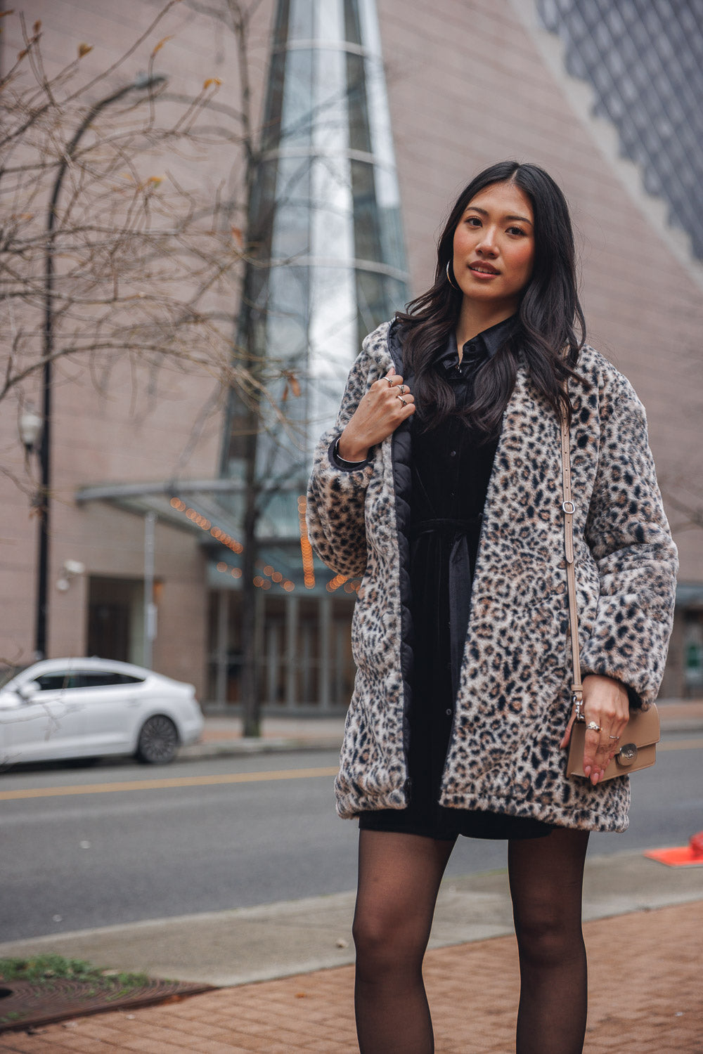 Reversible Faux Fur Puffer Jacket