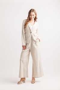 Striped Linen Blazer - JT-20751