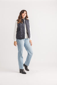 Quilted Zip Vest With Pockets