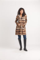 Knit Striped Hooded Jacket With Pockets