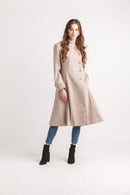 Button Up Aline Coat With Pockets
