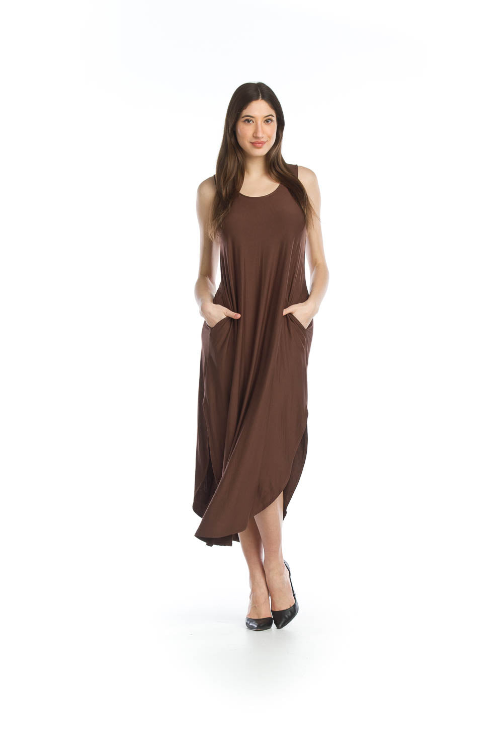 Soft stretch Maxi Dress with cross back and pocket