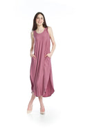 Soft stretch Maxi Dress with cross back and pocket