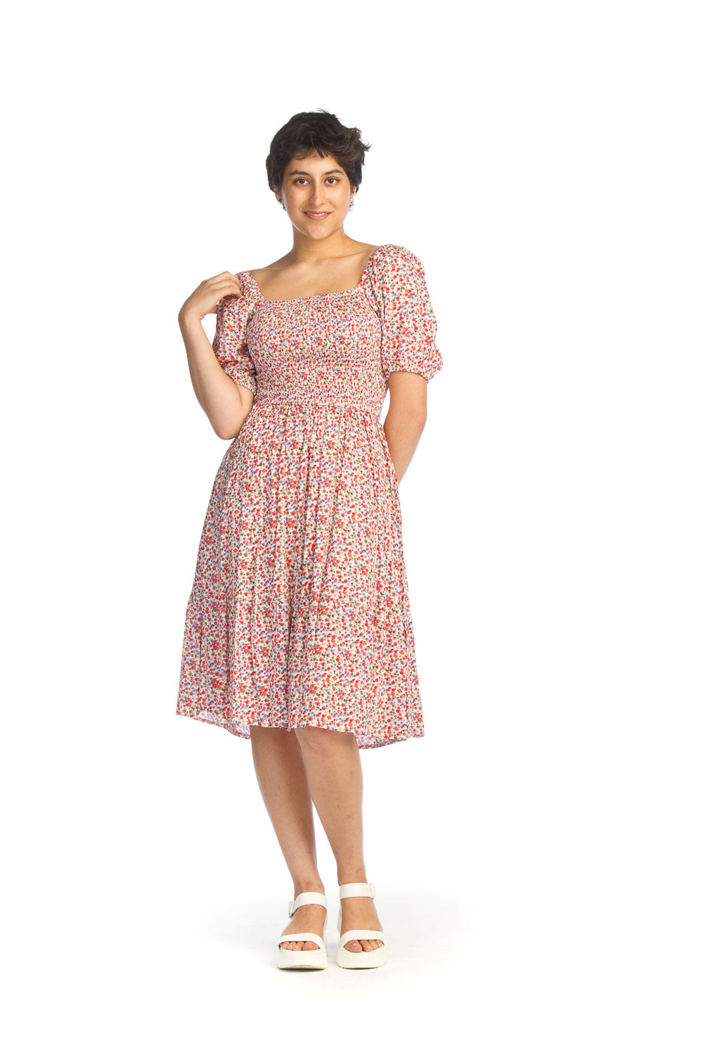 Ditsy Floral Puff Sleeve Dress