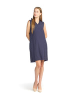 Sleeve cotton Dress with Raw edge and Pockets