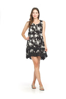 Floral Crinkled Ruffle Hem Dress