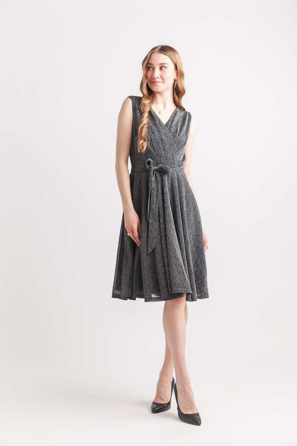 Sparkle Wrap Look Dress
