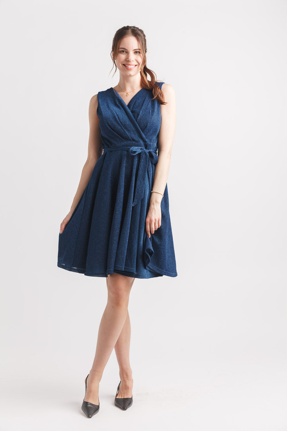 Sparkle Wrap Look Dress