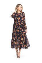 Load image into Gallery viewer, PD-15545 FLORAL GEORGETTE MAXI DRESS WITH ELASTIC WAIST
