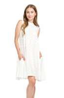 Stretch Eyelet Aline Dress with Pockets