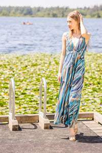 Marble Print Maxi Dress