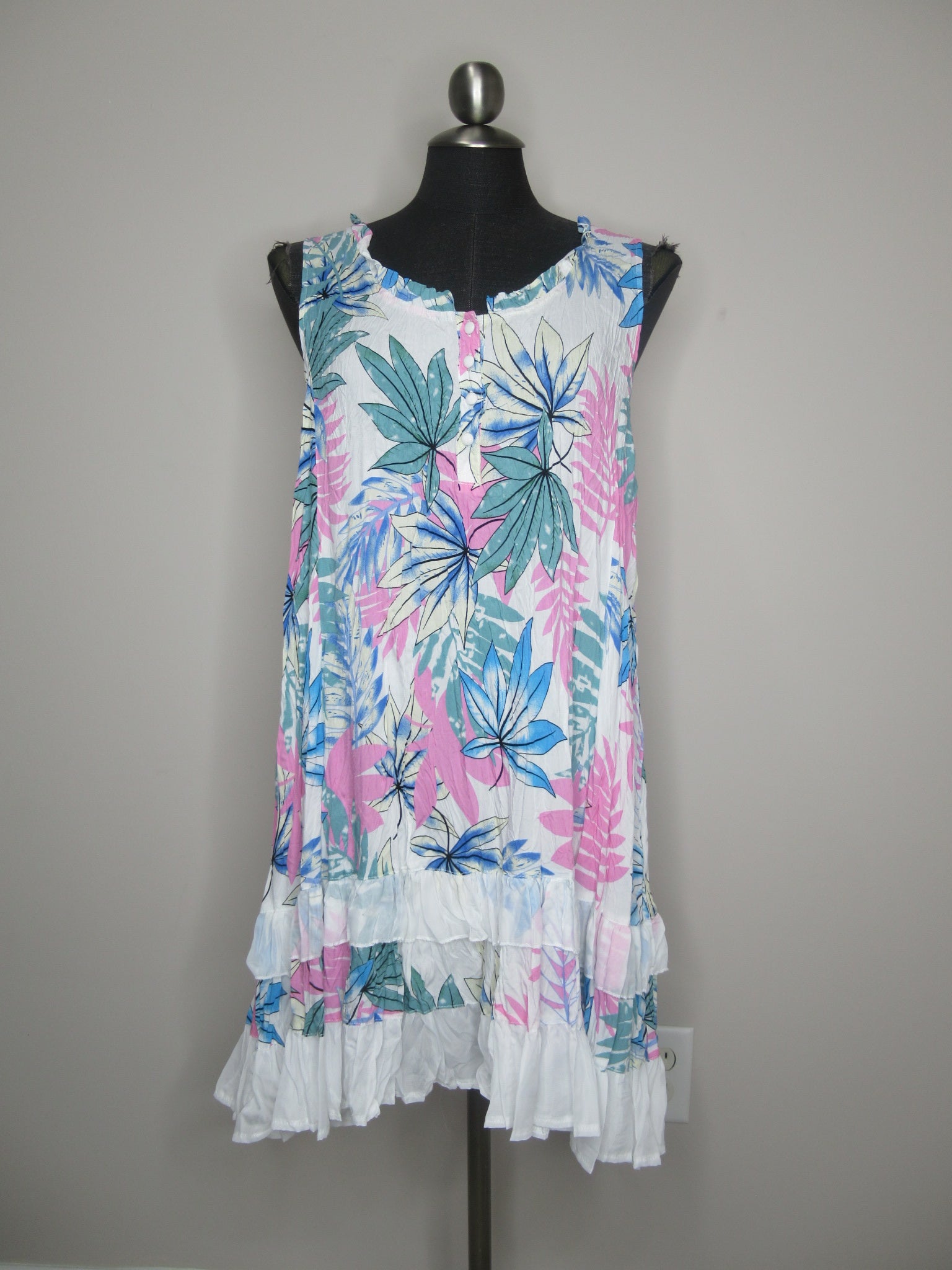 Floral Print Ruffle Hem Dress.