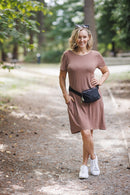 Bamboo Knit T-shirt Dress with Pockets.