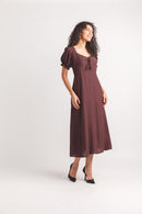 Ots V Neck Midi Dress With Pockets
