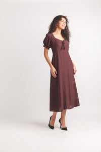 Ots V Neck Midi Dress With Pockets
