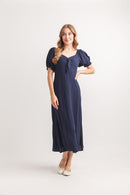 Ots V Neck Midi Dress With Pockets