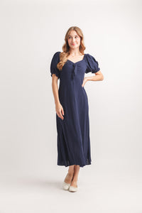 Ots V Neck Midi Dress With Pockets